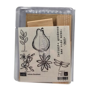 Stampin Up Wood Mount Rubber Stamp Set Crafting Infinite Goodness